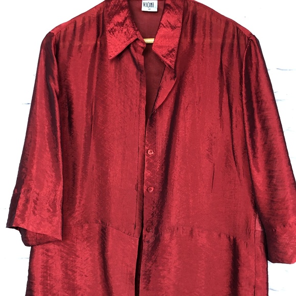 VICINI by G.A.T. Red Blouse size 12 - Picture 3 of 6